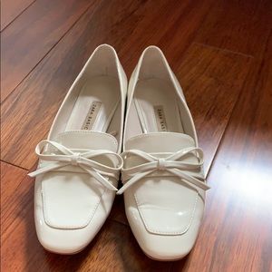 Zara Cream/Off-White Loafer with Bow